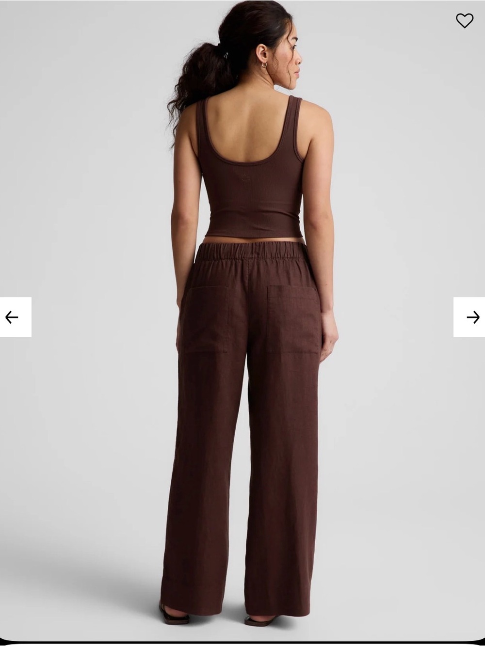 BNWT Beyond Yoga SoftWash Linen Easy Wide Leg Pants Brown Size XS 100% Linen - Picture 2 of 6